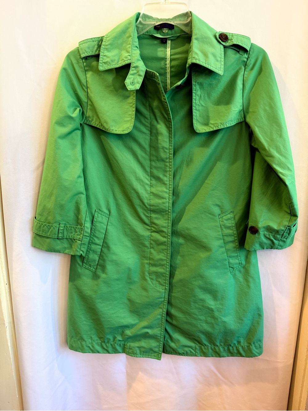 GAP Bright Green Kids Trench Raincoat